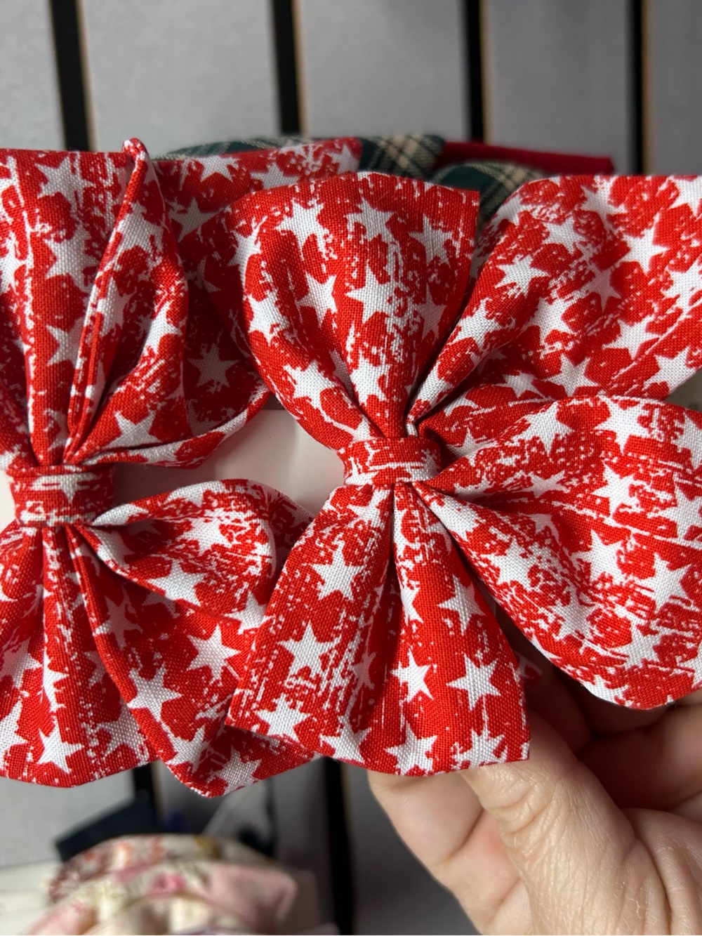 Red Star Kids Bow Clip - Handmade